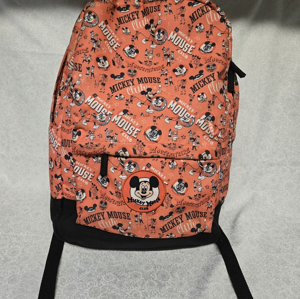 Disney Mickey Mouse Club Orange and Black Backpack